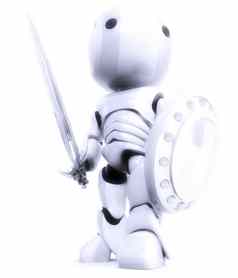 机器人白色骑士战士
