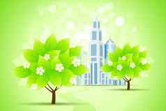 绿色树城市