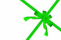 礼物绿色丝带弓孤立的白色