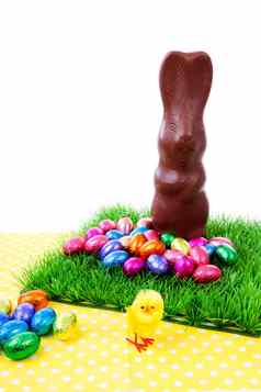 复活节场景兔子鸡蛋