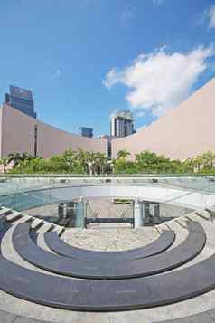 体系结构结构在香港香港文化中心蓝色的