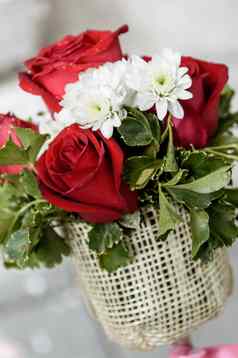 花束红色的玫瑰花背景情人节背景