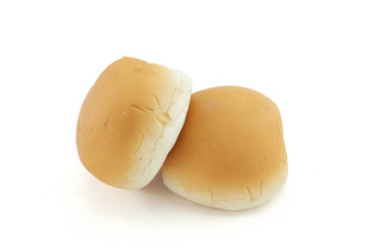 新鲜的双面包孤立的白色背景