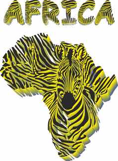 轮廓地图非洲头斑马
