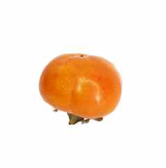 橙色成熟的柿子孤立的白色背景
