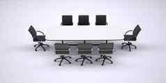 会议表格黑色的办公室椅子