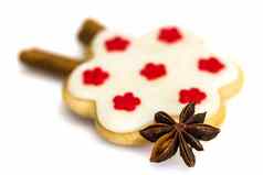 姜饼饼干皇家糖衣形状花明星茴香肉桂