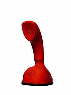 红色的古董Cobra电话孤立的白色背景