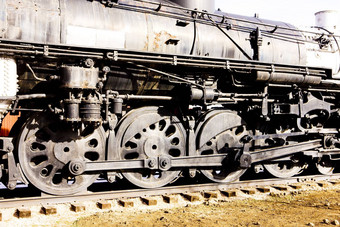 细节蒸汽机车科罗拉多州铁路博物馆美国