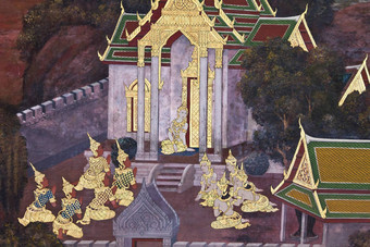 艺术泰国绘画墙寺庙什么phraKaeo