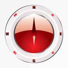 现代红色的指南针