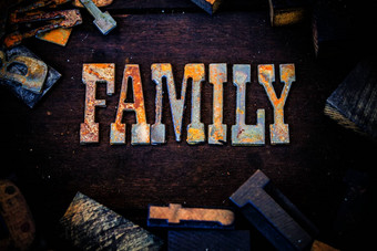 家庭概念木生锈的金属信