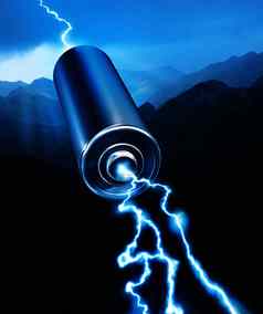 能源权力电池蓝色的火花