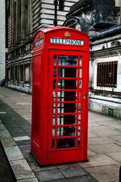 著名的红色的电话展位伦敦
