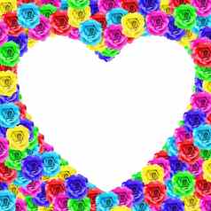 心形状色彩斑斓的玫瑰花