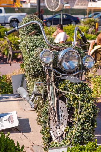 这些维加斯哈雷戴维森咖啡馆这些维加斯自定义摩托车显示咖啡馆包括自行车比利乔尔猫王ann-margaret