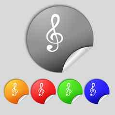 音乐请注意标志图标音乐的象征集色彩鲜艳的按钮