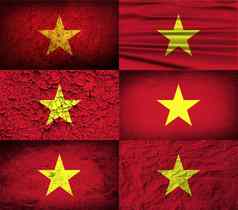 集旗帜越南纹理