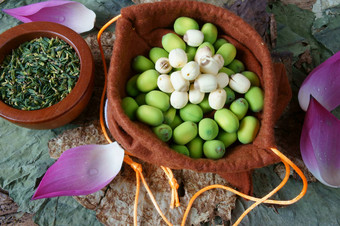 集合<strong>莲花</strong>花种子茶健康的食物