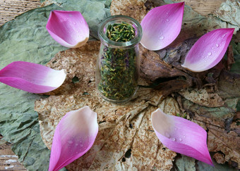 集合莲花花种子茶健康的食物