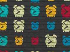 时间轴概念报警时钟图标墙背景