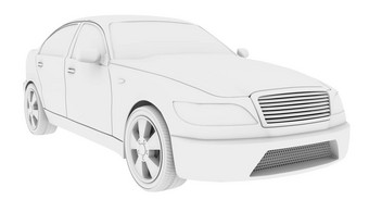 白色车模型