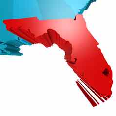 佛罗里达地图蓝色的美国地图