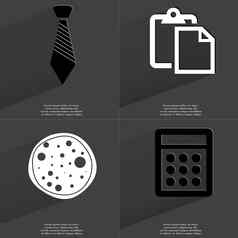 领带任务列表披萨计算器符号长影子平设计