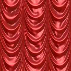 红色的窗帘布料