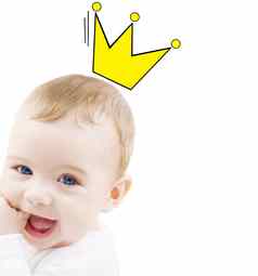 关闭快乐微笑婴儿皇冠涂鸦