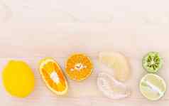 混合柑橘类水果橙子葡萄柚柠檬石灰木