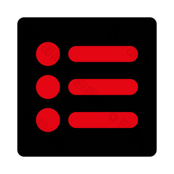 <strong>项目</strong>平密集的红色的黑色的颜色圆形的按钮