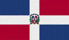 旗帜多米尼加共和国摘要纹理栅格化