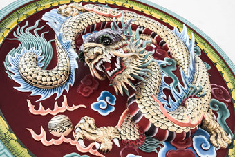 龙粉刷浮雕中国人风格