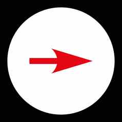 箭头轴平红色的白色颜色轮按钮