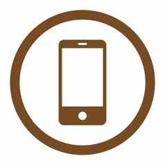 智能手机平棕色（的）颜色圆形的光栅图标