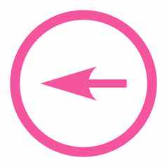 锋利的左箭头平粉红色的颜色圆形的光栅图标