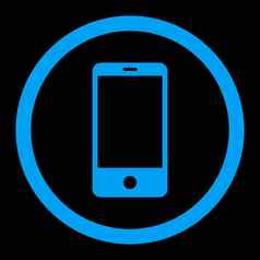 智能手机平蓝色的颜色圆形的光栅图标