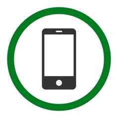 智能手机平绿色灰色的颜色圆形的光栅图标