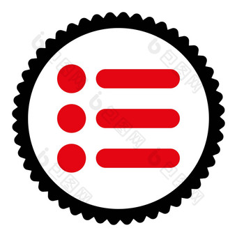 <strong>项目</strong>平密集的红色的黑色的颜色轮邮票图标