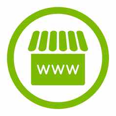 网上商店平生态绿色颜色圆形的字形图标
