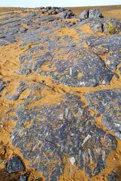 化石沙漠摩洛哥撒哈拉沙漠岩石