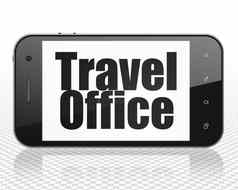 旅游概念智能手机旅行办公室显示