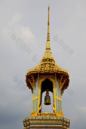泰国亚洲曼谷雨寺庙摘要贝尔塔