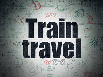 假期概念火车旅行数字纸背景
