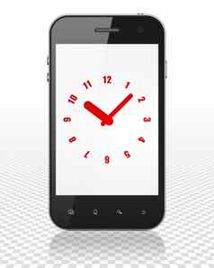 时间概念智能手机时钟显示