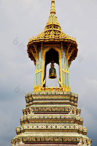 泰国亚洲曼谷雨贝尔宫殿天空与