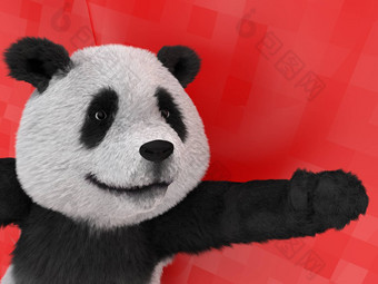 陆地动物熊猫熊本地的中央中国公认的大独特的黑色的补丁眼睛耳朵轮身体黑白外套保护的依赖濒临灭绝的物种
