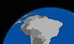 南美国地球地球政治地图