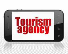 旅行概念智能手机旅游机构显示